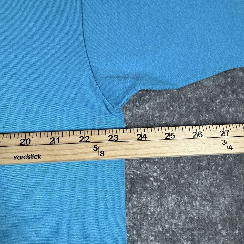 Vintage Jerzees T-Shirt XL Blue Short Sleeve Crew Neck Drive‎ A School Bus USA - Picture 4 of 7